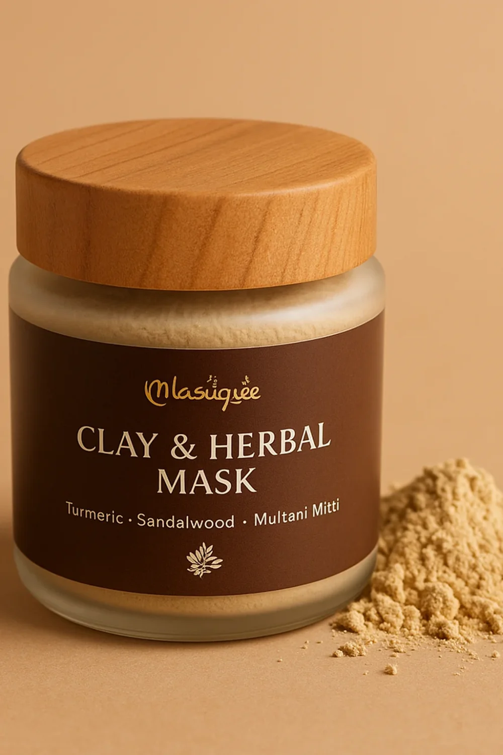 Clay & Herbal Mask (Turmeric + Sandalwood + Multani Mitti)